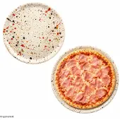 MamboCat 2x Pizzateller Granito Ø31,5cm XL-Teller 2 Personen 3D Steinoptik XL-Teller