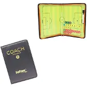 Softee Fußball Taktikmappe für Trainer, Kunstleder, Magnetchips, Reißverschluss, 285x20x25 cm