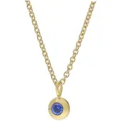 Trendor 31154-05 Damen-Halskette mit blauem Zirkonia 925 Silber Vergoldet