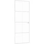 vidaXL Innentür Weiß 76x201,5 cm Hartglas & Aluminium Schlank
