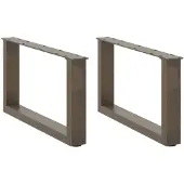 vidaXL Couchtischbeine U-Form 2 Stk. Naturstahl 70x(30-31) cm Stahl