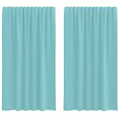 vidaXL Voile Vorhänge mit Schlaufen 2 Stk. Türkis 140x175 cm