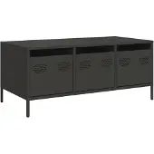 vidaXL Couchtisch Schwarz 101,5x50x43,5 cm Kaltgewalzter Stahl