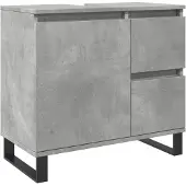 vidaXL Waschbeckenunterschrank Betongrau 65x33x60 cm Holzwerkstoff