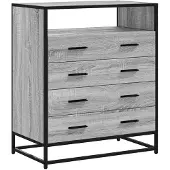 vidaXL Schubladenschrank Grau Sonoma 70x41x83,5 cm Holzwerkstoff