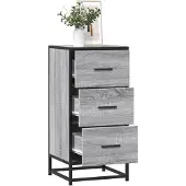 vidaXL Sideboard Grau Sonoma 35,5x35x76 cm Holzwerkstoff und Metall
