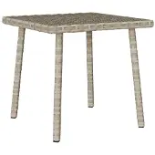 vidaXL Garten-Couchtisch Rechteckig Hellgrau 40x40x37 cm Poly Rattan