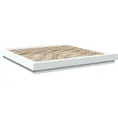 vidaXL Bettgestell mit LED Weiß 200x200 cm Holzwerkstoff