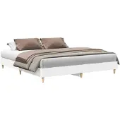 vidaXL Bettgestell ohne Matratze Weiß 180x200 cm Holzwerkstoff
