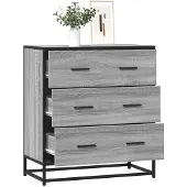 vidaXL Sideboard Grau Sonoma 68x35x76 cm Holzwerkstoff und Metall