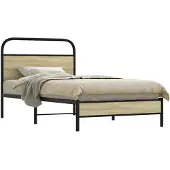 vidaXL Bettgestell ohne Matratze 100x200 cm Sonoma-Eiche Holzwerkstoff
