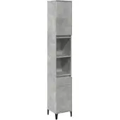 vidaXL Badschrank Betongrau 30x30x190 cm Holzwerkstoff