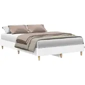 vidaXL Bettgestell ohne Matratze Weiß 140x190 cm Holzwerkstoff