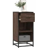 vidaXL Sideboard Braun Eichen-Optik 35,5x35x76 cm Holzwerkstoff Metall