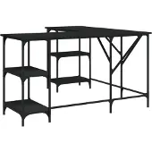 vidaXL Schreibtisch Schwarz 139x139x75 cm Holzwerkstoff