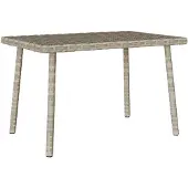 vidaXL Garten-Couchtisch Rechteckig Hellgrau 60x40x37 cm Poly Rattan