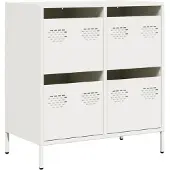 vidaXL Sideboard Weiß 68x39x73,5 cm Kaltgewalzter Stahl