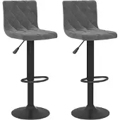 vidaXL Barhocker 2 Stk. Dunkelgrau Samt