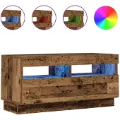 vidaXL TV-Schrank mit LED-Leuchten Altholz-Optik 80x35x40 cm