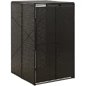 vidaXL Mülltonnenbox für 1 Tonne Schwarz 70x80x117 cm Poly Rattan