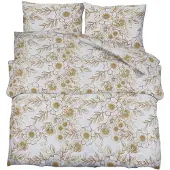 vidaXL Bettwäsche-Set Weiß und Braun 155x220 cm Baumwolle