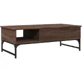 vidaXL Couchtisch Braun Eichen-Optik 100x50x35 cm Holzwerkstoff Metall