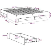 vidaXL Bettgestell mit Schubladen Sonoma-Eiche 180x200cm Holzwerkstoff