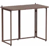 vidaXL Gartentisch Klappbar Braun 90x51x75 cm Poly Rattan
