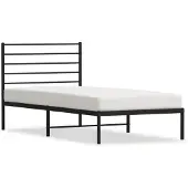 vidaXL Bettgestell mit Kopfteil Metall Schwarz 107x203 cm