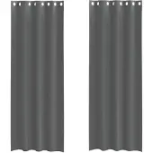 vidaXL Voile Vorhänge mit Ösen 2 Stk. Dunkelgrau 140x300 cm
