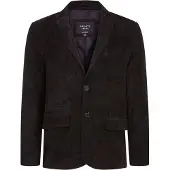 Infinity Leather Herren Italienische Schwarze Wildlederblazerjacke – Hohl