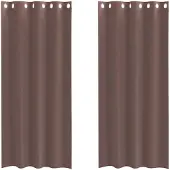 vidaXL Voile Vorhänge mit Ösen 2 Stk. Braun 140x245 cm