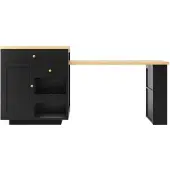 Merax Kücheninselschrank Ausziehbar 122,5-195,5cm Weiß/Schwarz