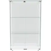 PXloue Vitrine Vitrinenschrank mit LED-Beleuchtung 78x35x123 cm Weiß