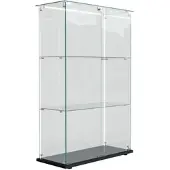 PXloue Vitrine Vitrinenschrank mit LED-Beleuchtung 78x35x123 cm Schwarz