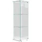 PXloue Vitrine Vitrinenschrank mit LED-Beleuchtung Weiß