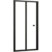 AICA Duschfalttür Nischentür 80x185cm 5mm ESG Sicherheitsglas Nischentür Badezimmer Glastür Mattschwarz