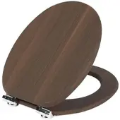 SINOBATH WC-Sitz mit Absenk-Automatik Dunkle Holzmaserung