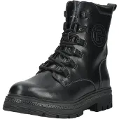 Tom Tailor Schnürstiefelette , Damen, Gr. 37, Textil, schwarz, Lederimitat, Schuhe Schnürstiefelette, Blockabsatz, Schnürboots mit Glitzerdetails