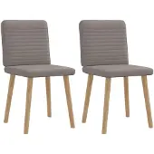vidaXL Esszimmerstühle 2 Stk. Taupe Stoff