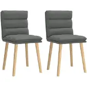 vidaXL Esszimmerstühle 2 Stk. Dunkelgrau Stoff