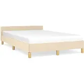 vidaXL Bettgestell ohne Matratze Creme 120x190 cm Stoff