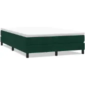 vidaXL Boxspringbett ohne Matratze Dunkelgrün 160x220 cm Samt