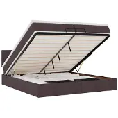 vidaXL Ottoman-Bett mit Matratze Dunkelbraun 200x200 cm Stoff