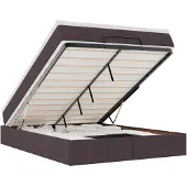 vidaXL Ottoman-Bett mit Matratze Dunkelbraun 140x200 cm Stoff