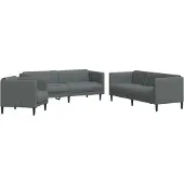 vidaXL 3-tlg. Sofagarnitur Dunkelgrau Stoff
