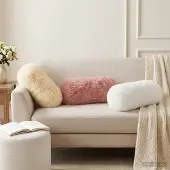 vidaXL Kissenbezug 2 pcs HEERLEN Creme Ø 15 x 40 cm PV Fleece