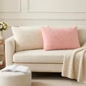 vidaXL Kissenbezug 2 stk. HEERLEN Rosa 50 x 70 cm Faux Kaninchenfell