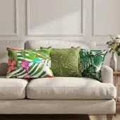 vidaXL Kissenbezug 2 stk. HOUTEN Blattmuster 30 x 50 cm Polyester