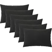 vidaXL Kissenbezug 6 pcs HEERLEN Schwarz 30 x 50 cm Samt